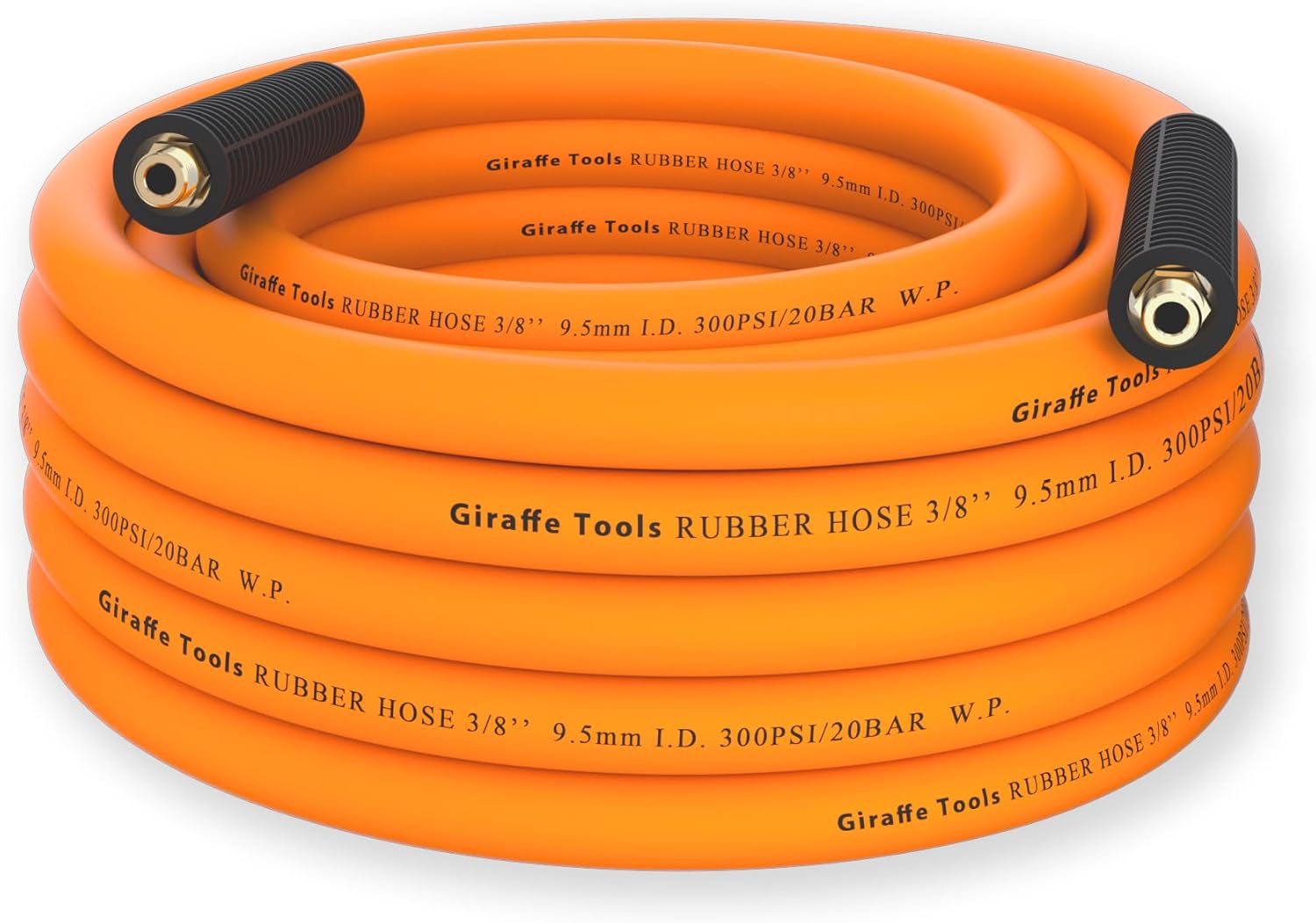 Product image of Giraffe Tools Air Hose, 3/8 inch x 25 ft Air Compressor Hose, 1/4 in. MNPT Fittings, Hybrid 300 PSI, Kink Resistant, Lightweight Lead-in Air Hose, All-Weather Flexibility, Orange