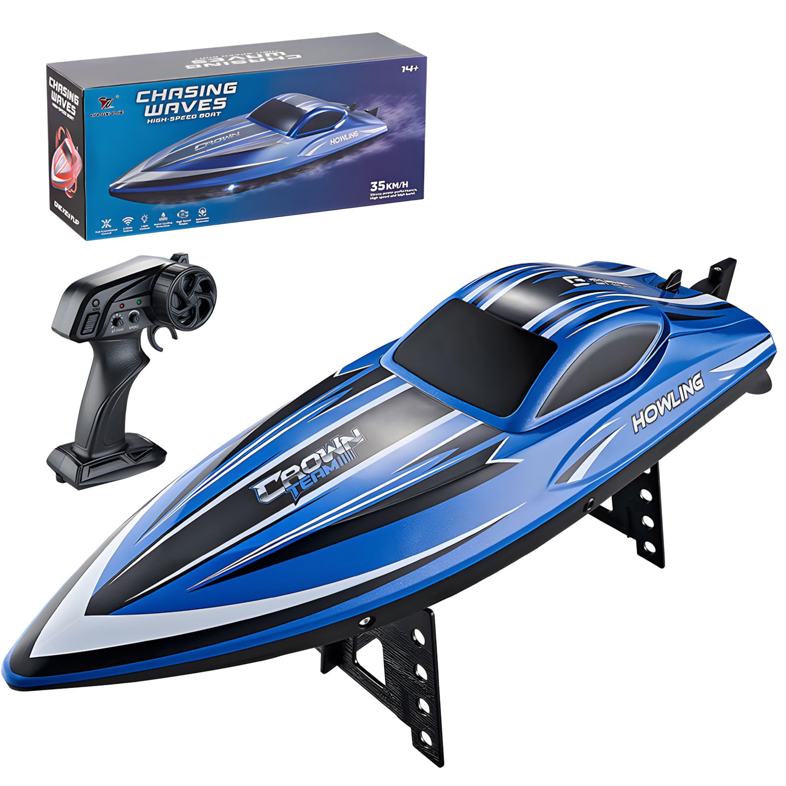 Ferngesteuertes Motorboot für Pool oder Seenutzung, Blue