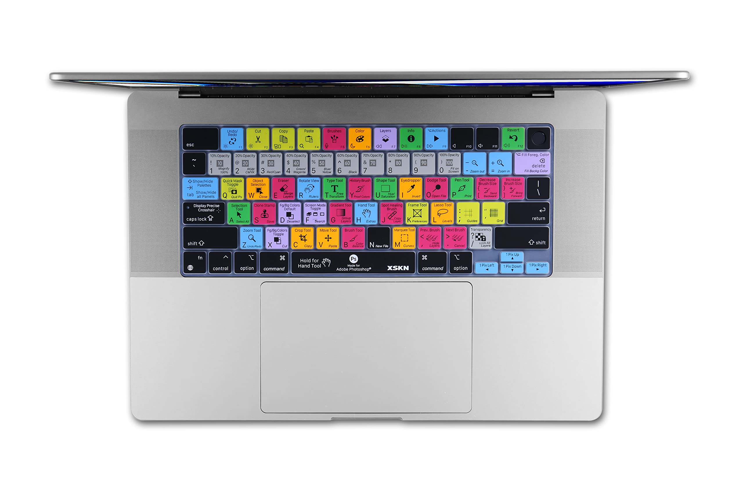 XSKN Photoshop Shortcut US Layout Silicone Keyboard Cover Skin for 2021 Released MacBook Pro 14 inch A2442 16 A2485 with ( M1 / Max chip ) Liquid Retina XDR Display Touch ID (K-402)