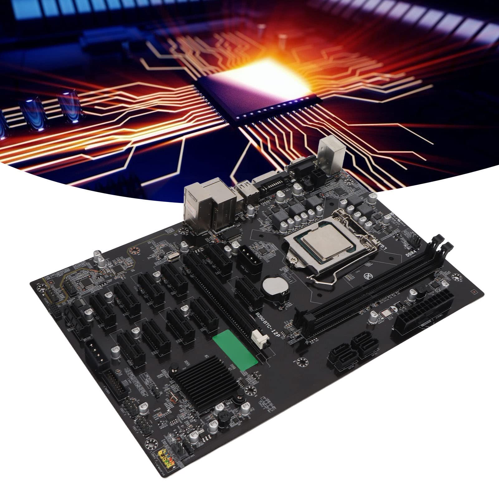 Cartes Mères Carte Mère Sxhlseller B250B Mining - LGA 1151 - 12 Slots PCIe  - Processeur G3900 2,8 GHz - Pour Minage Crypto B250B 12 Slots PCIe