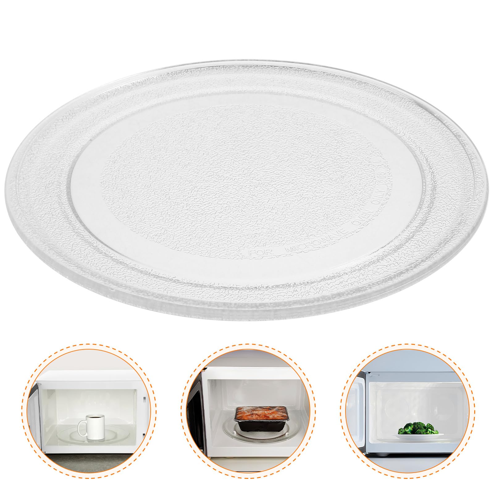 Plato Giratorio Fácil de Limpiar de Blanco para Microondas de 24.5 Cm y Sencillo de Instalar, Compatible Horno Microondas para Uso Diario