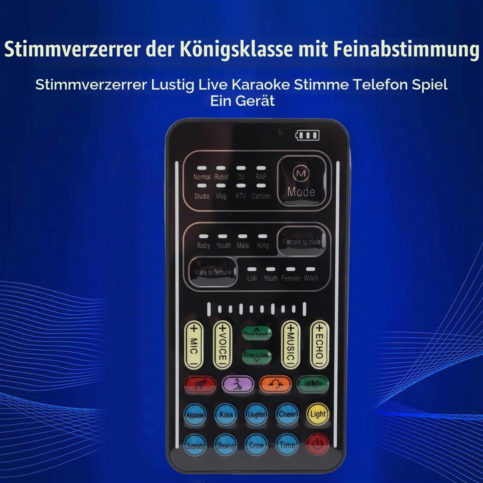 Dpofirs Tragbarer Sprachwechsler, Handheld-Mikrofon-Sprachwechsler mit Sound Multifunktionale Effektmaschine für Telefon Switch Computer Laptop(Englische Version)