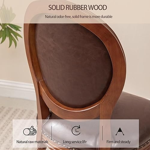 Miniatura 5 de Sillas de comedor de madera para casa de campo, sillas de cocina estilo país francés, silla vintage para sala de estar con respaldo redondo, silla