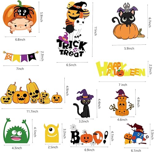 Miniatura 5 de Decoración de Halloween para ventana, lindas calcomanías de decoración de ventana de Halloween, lindas calcomanías de decoración de Halloween,