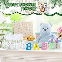 Vista 5 de MTLEE 50 Juegos de Velas para Baby Shower, Regalos de Fiesta para Invitados, Incluyendo 50 Mini Velas de Té, Etiquetas de Agradecimiento y Bolsas