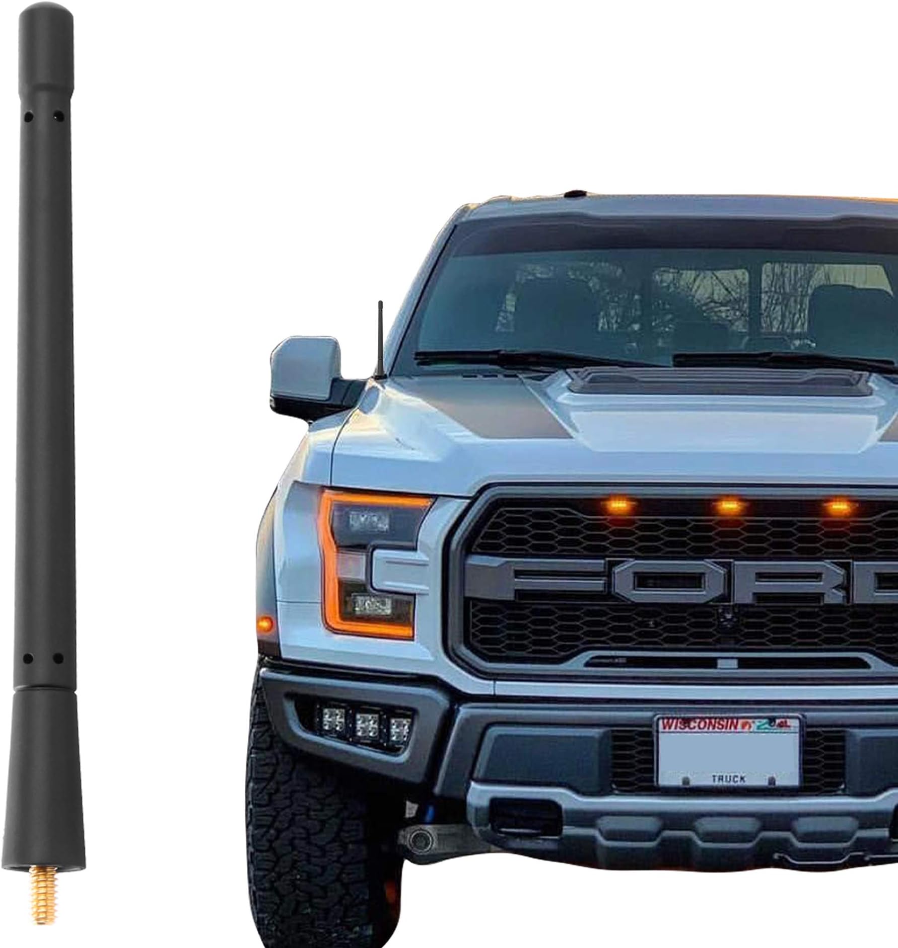 KSaAuto Rubber Short Antenna Accessories for Ford F-150 F150 2009 2010 2011 2012 2013 2014 2015 2016 2017 2018 2019 2020 | 7 Inch Flexible Antenna Mast Designed for Optimized FM/AM Radio