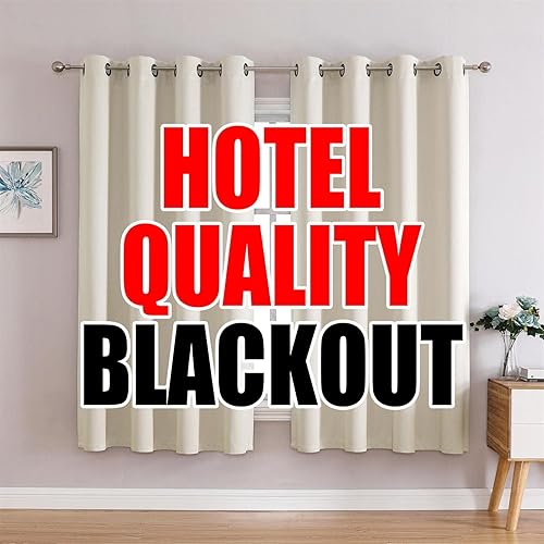 G2000 Lurex - Cortinas 100% opacas para dormitorio, sala de estar, cortinas de 63 pulgadas de largo, cortinas y cortinas de oscurecimiento de