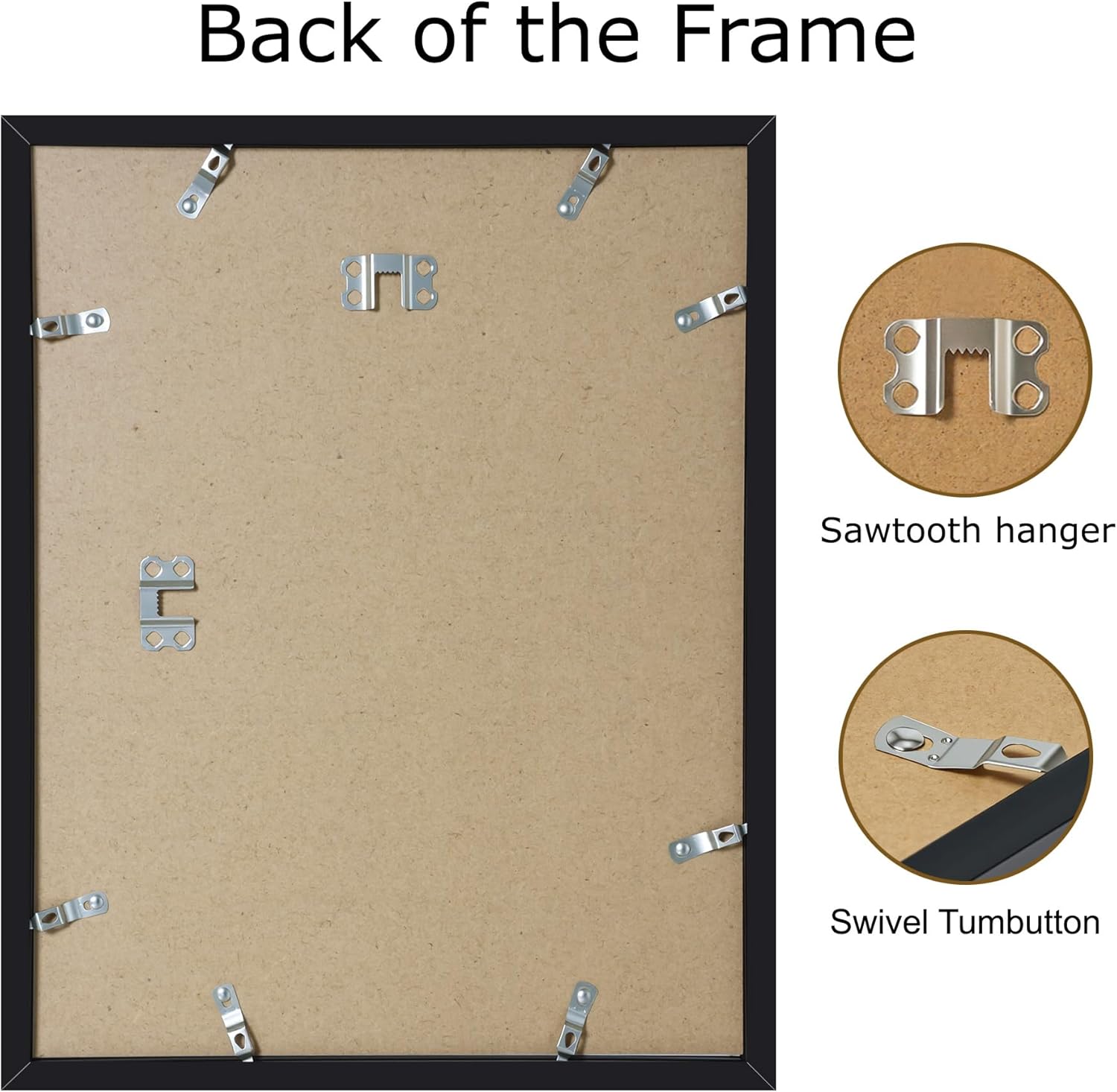 brisafe 11x14 Picture Frames Set of 6, Display Pictures 8x10 with Mat or 11x14 without Mat, Gallery Photo Frames for Wall, Black