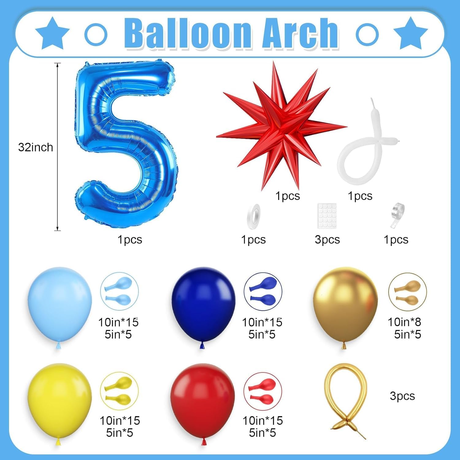 5 Pezzi Di Strumenti Colorati Per Annodare Palloncini: Accessori Per Archi E Colonne Fai Da Te
