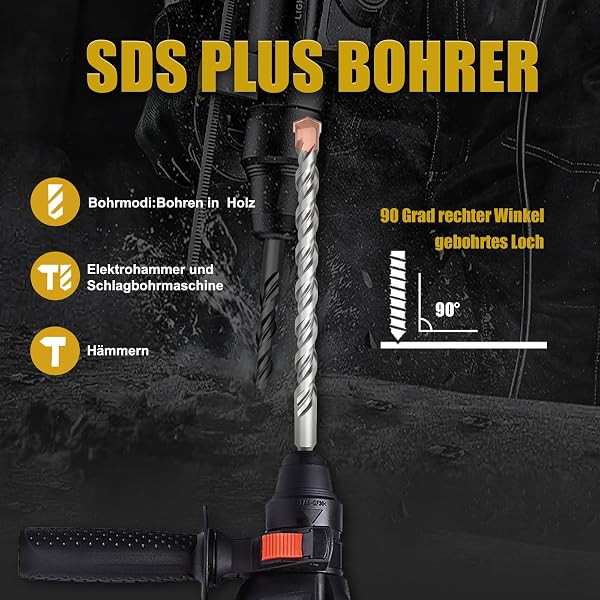 MOXPIFY SDS Plus Drill Bit Set 5 x 110 mm with Double Helix for Concrete, Stone, Natural Stone, Set of 3 - 1