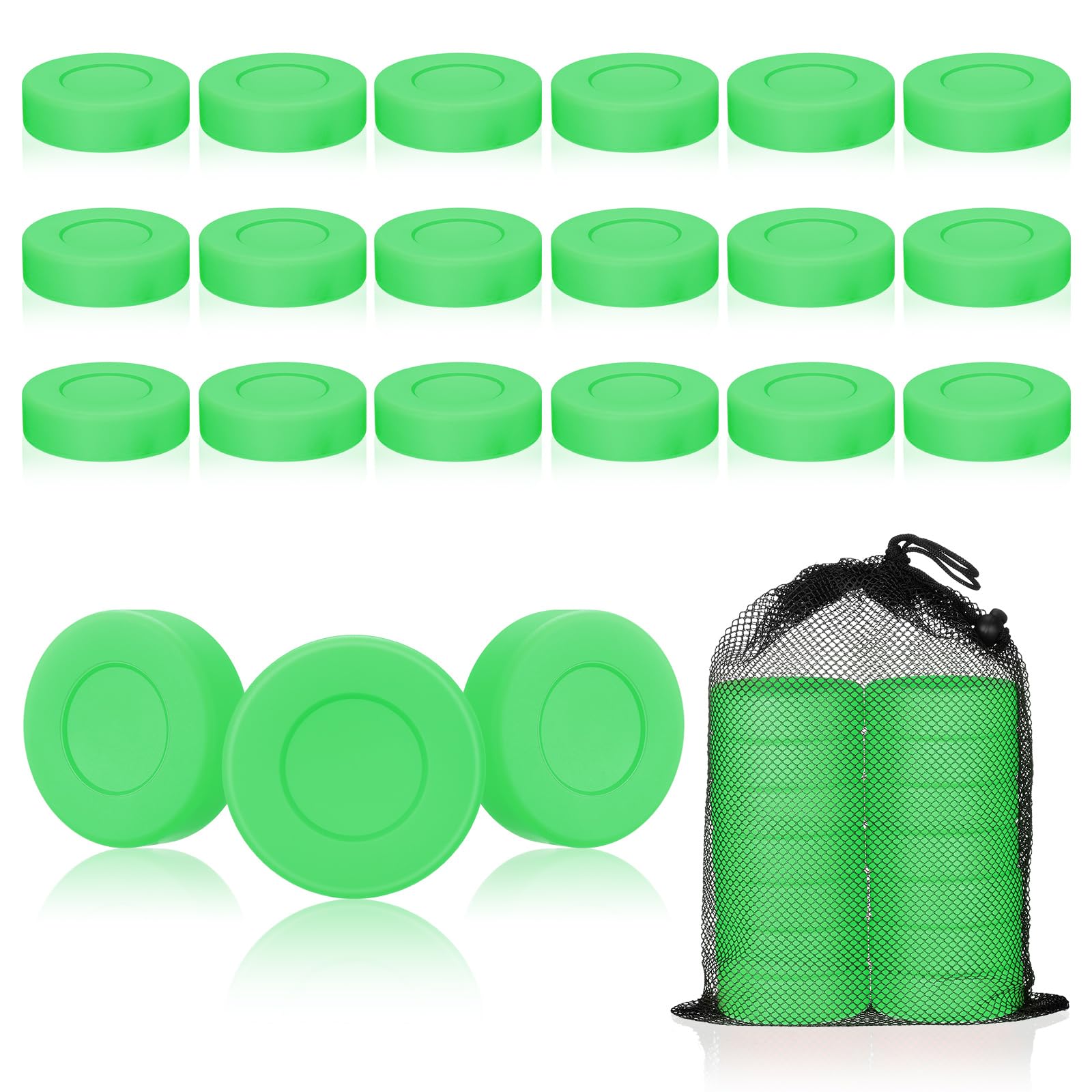 Syhood Hockey Pucks with Reusable Mesh Bag Set Rubber Street Hockey Pucks for Indoor and Outdoor Practicing Training
