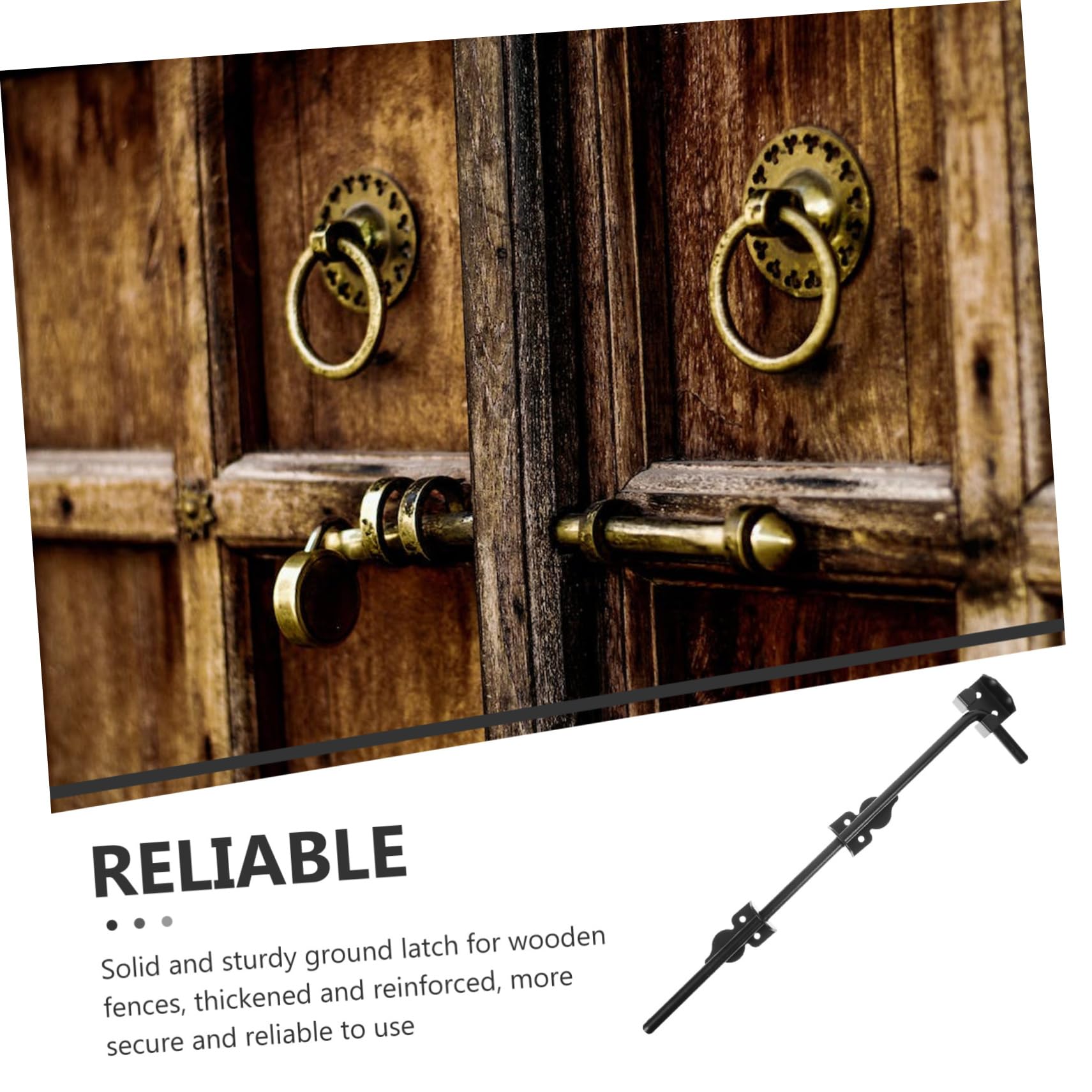 Pestillo de Puerta de Hierro Negro para Grandes Puertas y Portones