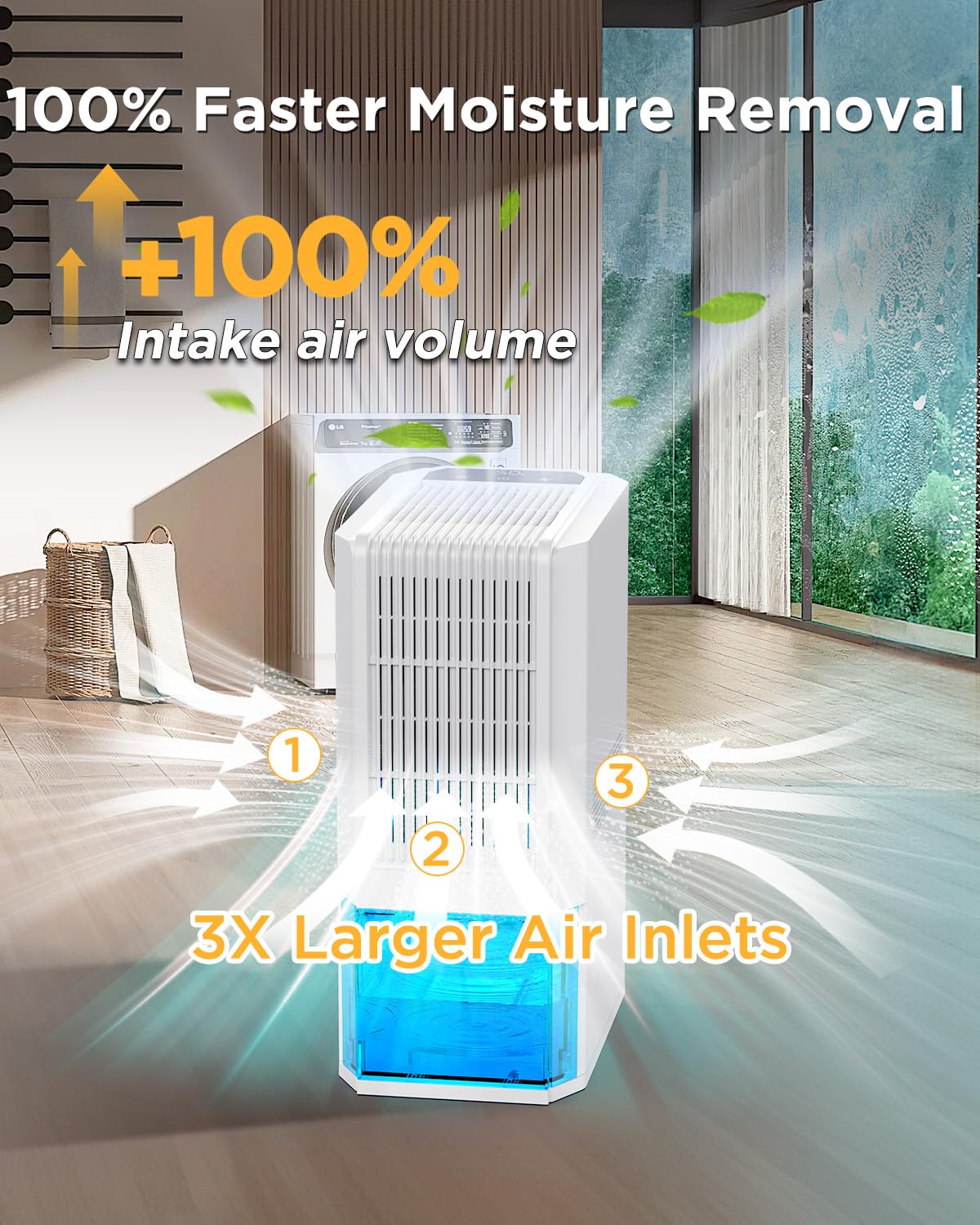 EasyAcc® 1L/giorno Deumidificatore Casa AntiMuffa Deumidificatori Elettrico Portatile Silenzioso-Autosbrinamento-Riciclabile-7 Luci Colorate-Risparmio Energetico per Camera Bagno Armadio(Q22)