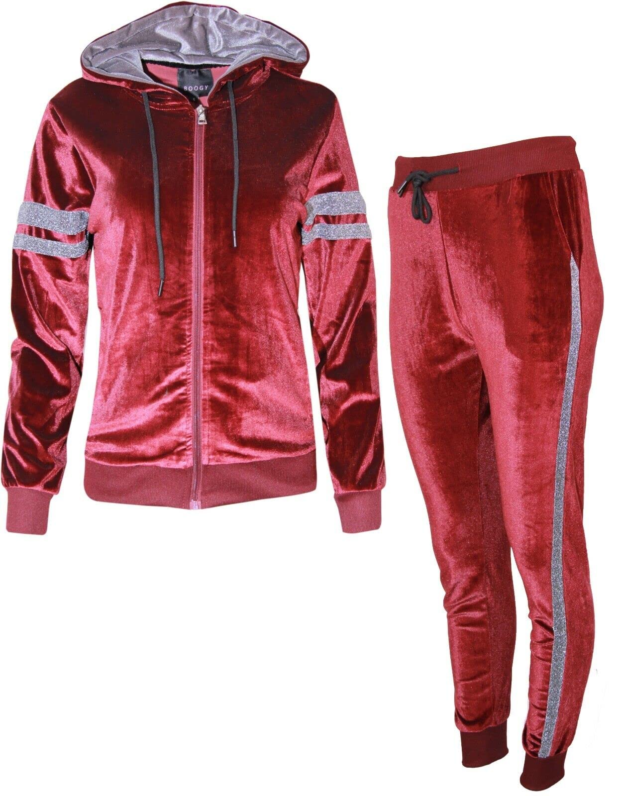 Vibes ladies Velour tracksuit Hoodie women's velour tracksuits set Casual wear full zipper women jogging suit outfit athletic sweat suits and active wear (UK, Alpha, L, Regular, Regular, Maroon)