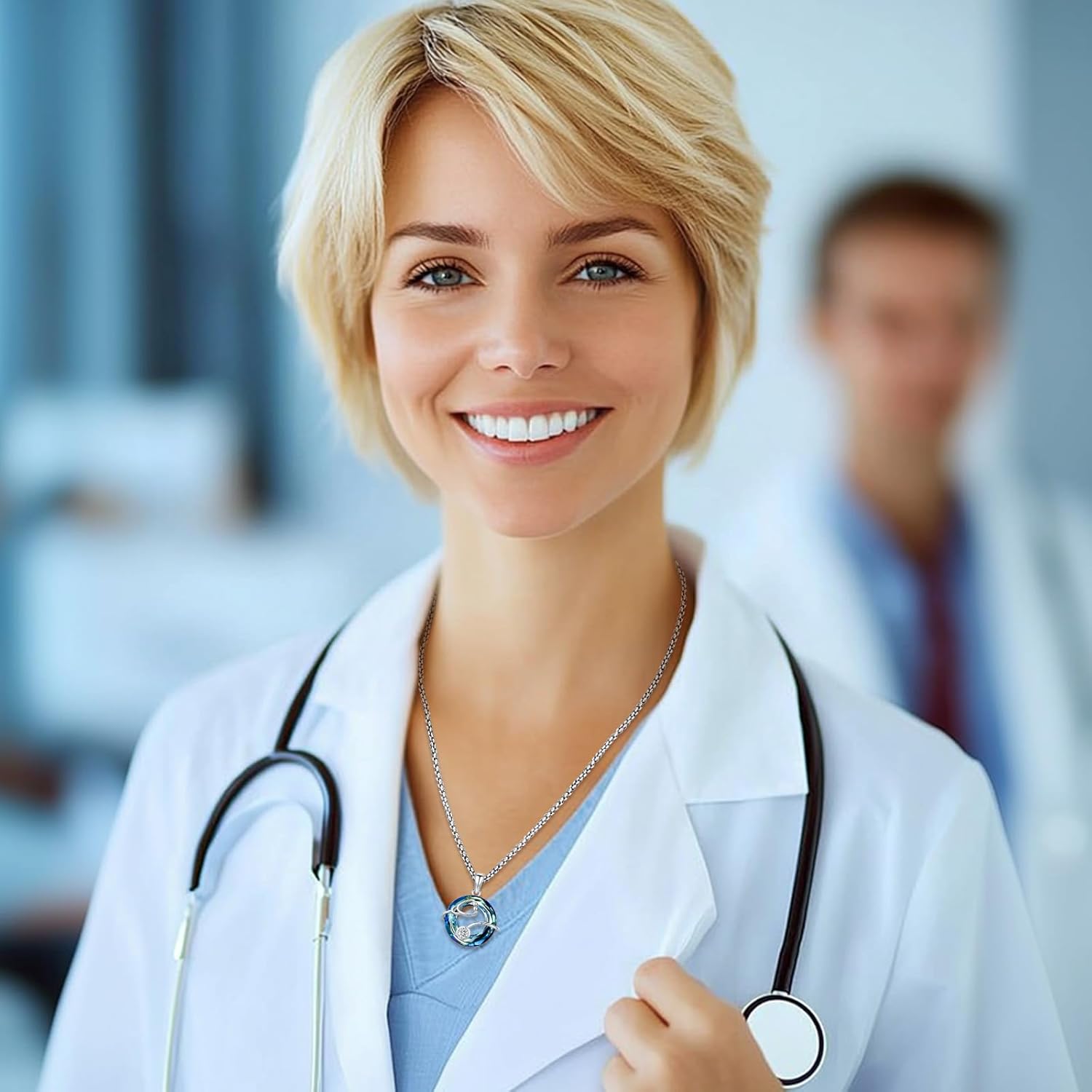 Stethoscope Nurse/Doctors Necklace for Women Sterling Silver Stethoscope Cross RN Caduceus Nurse Jewelry Nursing Doctors Graduation Gift for Medical Student - Image 5