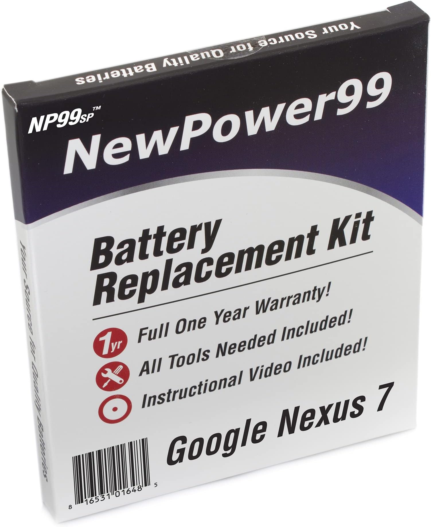 Nexus 7 Battery Replacement Kit (Asus Nexus 7, Nexus7C, Nexus 7 1st Gen) with Video Instructions, Installation Tools, and Extended Life Battery