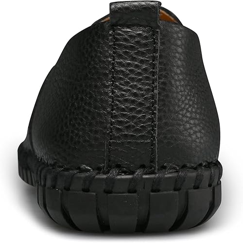 Miniatura 3 de Mocasines de cuero genuino para hombre, suaves, transpirables, hechos a mano, con costuras a la moda, casuales, ligeros, zapatos de vestir para