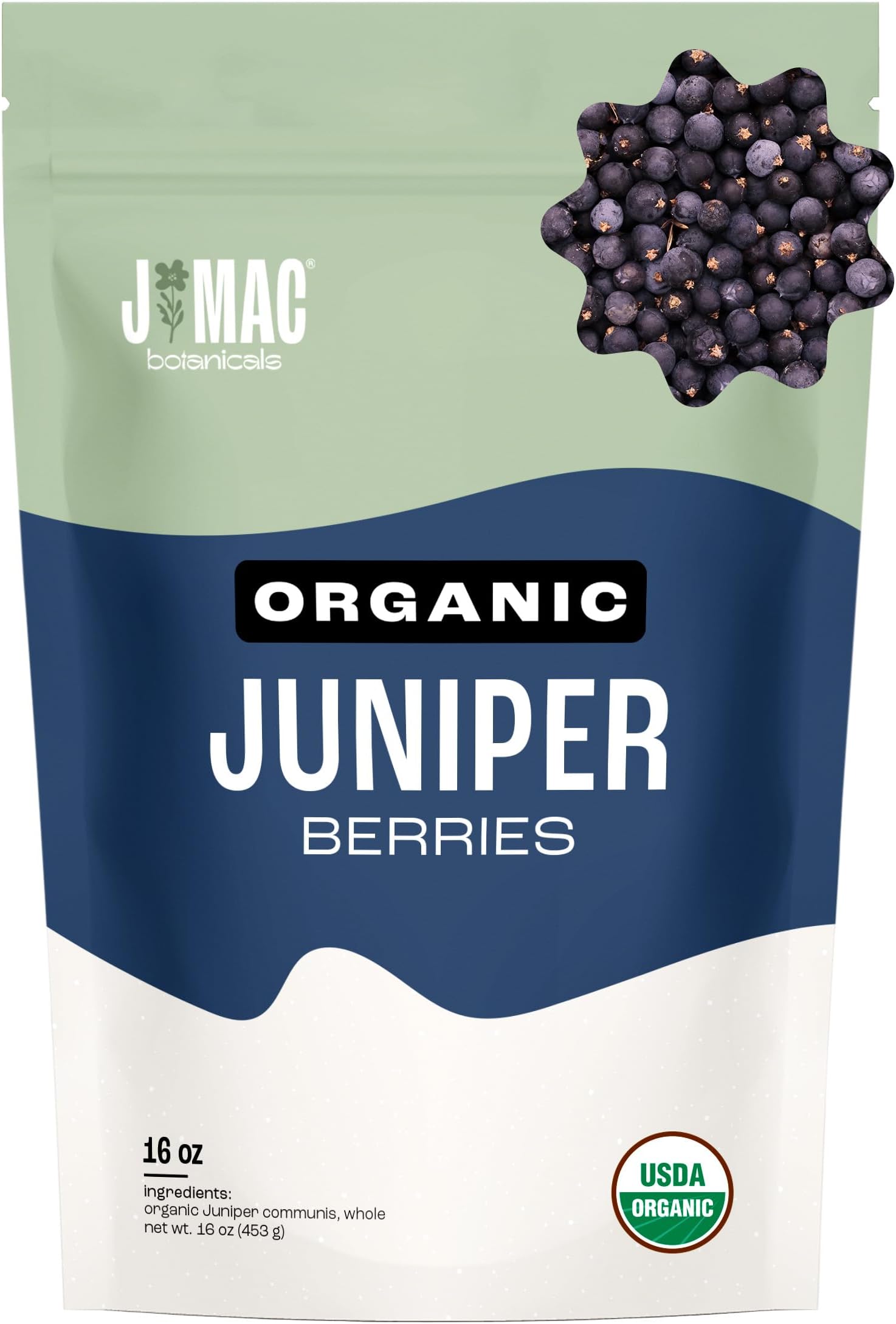 J MAC BOTANICALS, Organic Whole Juniper Berries, Certified USDA Organic, juniper for herbal infusions, seasoning beef, pork, turkey brine, soups, cocktail bombs