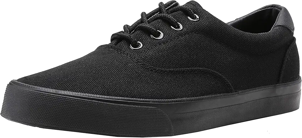 Check out this Men's Black Classic Low Top Shoes Canvas Fashion Sneaker with Soft Insole Causal Dress Shoes for Men Comfortable Walking Shoes from Amazon!
