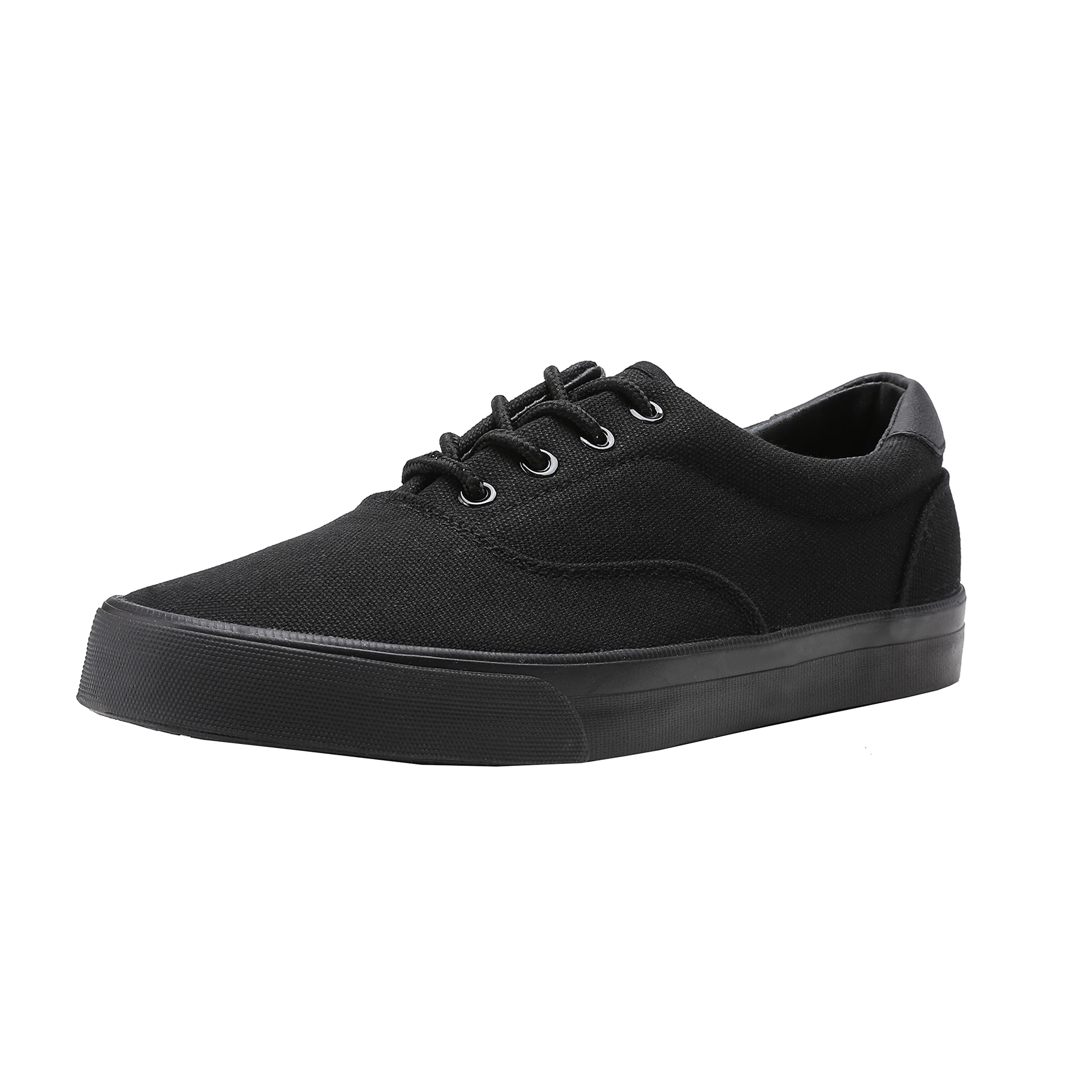 Men's Black Classic Low Top Shoes Canvas Fashion Sneaker with Soft Insole Causal Dress Shoes for Men Comfortable Walking Shoes