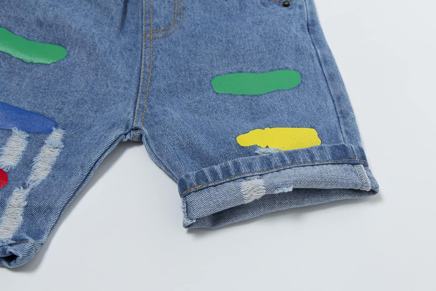 Mud Kingdom Boys Jean Shorts Fashion Denim Shorts Elastic Waist Summer Casual - Image 7