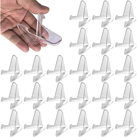 24 Packs Card Stands Sports Card Holder, Card Display Stand Clear
