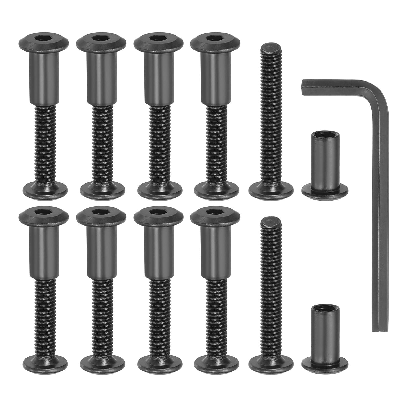 MECCANIXITY Hex Drive Socket Cap Bolt, 10 Set Binding Screw Posts Fit for 5/16"(8mm) Hole Dia Male M6 x 30mm Carbon Steel Binding Bolts with Wrench