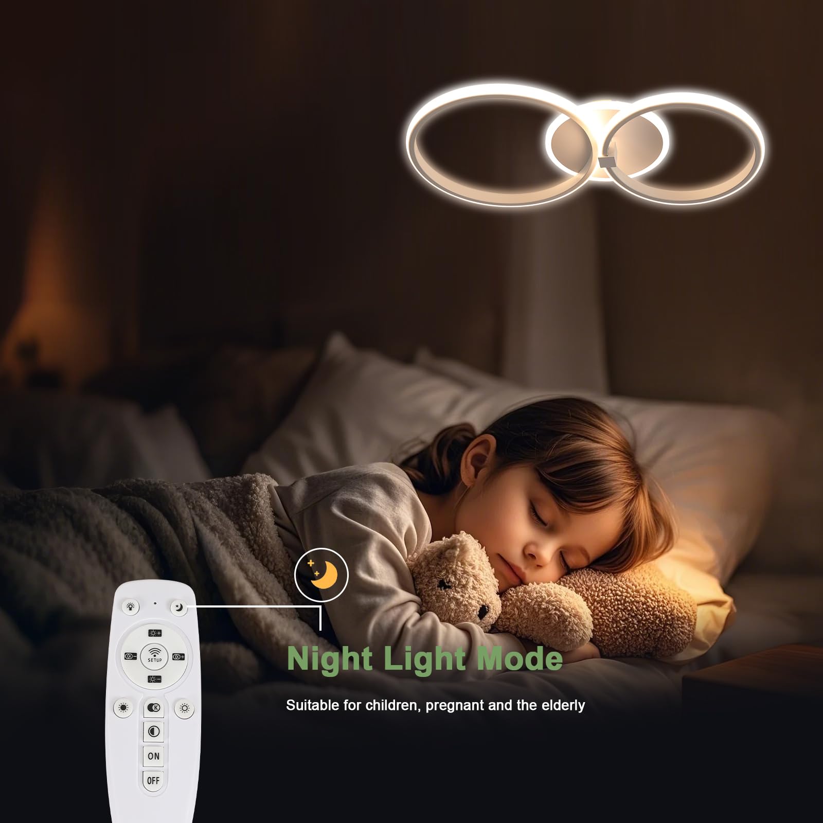 Comely Plafoniera LED Dimmerabile 42W 4700LM con Telecomando 3000K-6500K, Rotonda Bianca Lampada da Soffitto Moderna per Cucina Soggiorno Corridoio