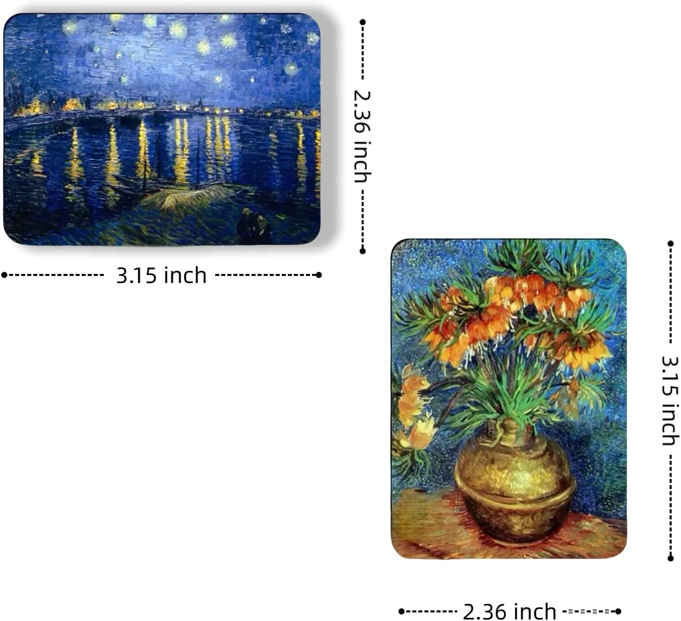 Decorative Art Strong Magnets for Refrigerator Office Kitchen Whiteboard Locker, Gifts for Art Lovers (Vangogh) (16, Large)