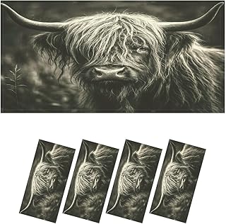 4 Pack Fluorescent Light Covers for Ceiling Lights Highland cow Decorative Magnetic Light Cover Light Filters for Classroom Office Home