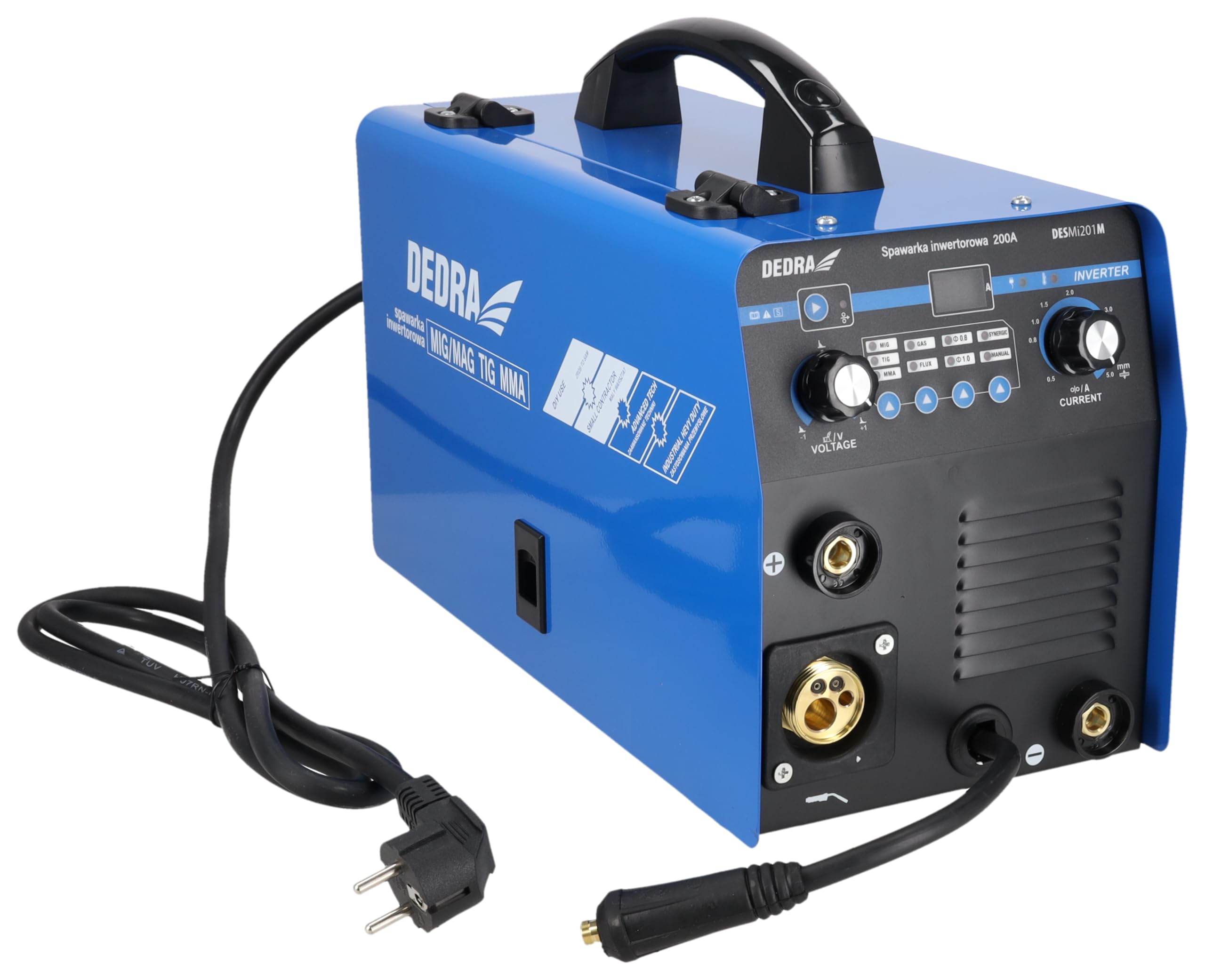 Poste à Souder Inverseur 200 A IGBT MIG/MAG, Fonction TIG et MMA, Portable et Puissant, Pour Atelier, Garage et Projets Métalliques GARDEN DEDRA DESMI201M