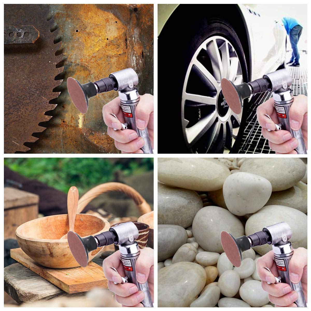 50PCS 3 inch Roll Type Sanding Discs 40 Grit, VÉZAAR Die Grinder Quick Change Disc for Metal Grinding Car Hub Polishing Woodworking Surface Prep and Finishing Work