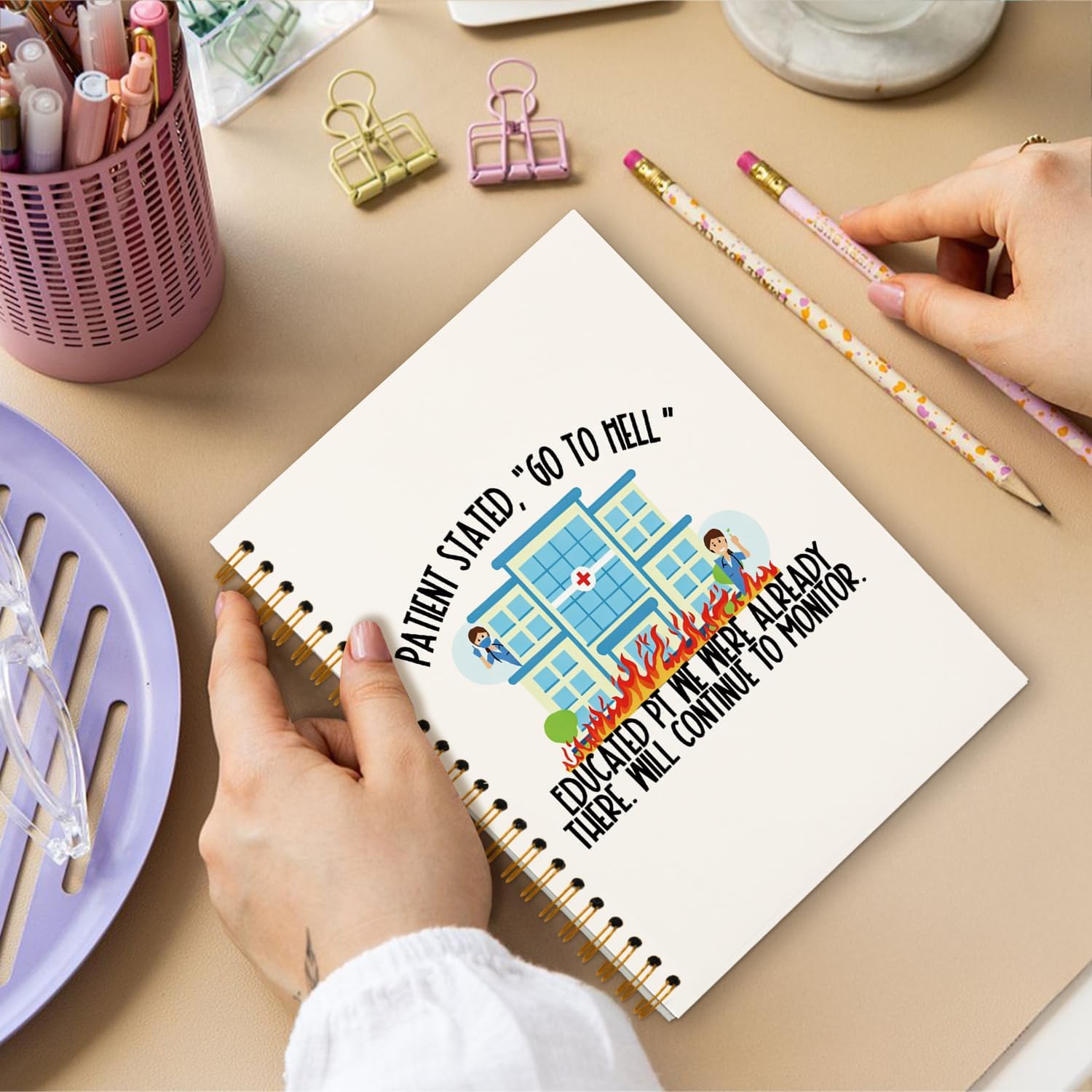 WEFKODO Funny Nurse Gifts Nursing Notebook Journal for Women Girls image 2