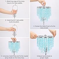 Vista 5 de Lámpara de mesa de cristal con control táctil, lámparas de mesita de noche con doble USB para dormitorio, lámpara de mesita de noche regulable de 3