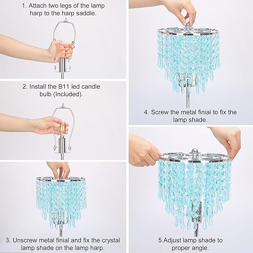 Miniatura 5 de Lámpara de mesa de cristal con control táctil, doble USB para dormitorio, lámpara de mesita de noche regulable de 3 vías con elegante pantalla verde