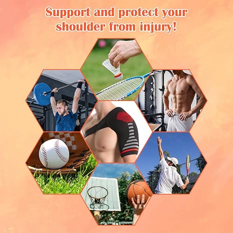Shoulder Support Brace for Men Women, Adjustable Shoulder Brace Breathable Shoulder Strap Wrap for Injury Prevention Injuries Working Out Sports