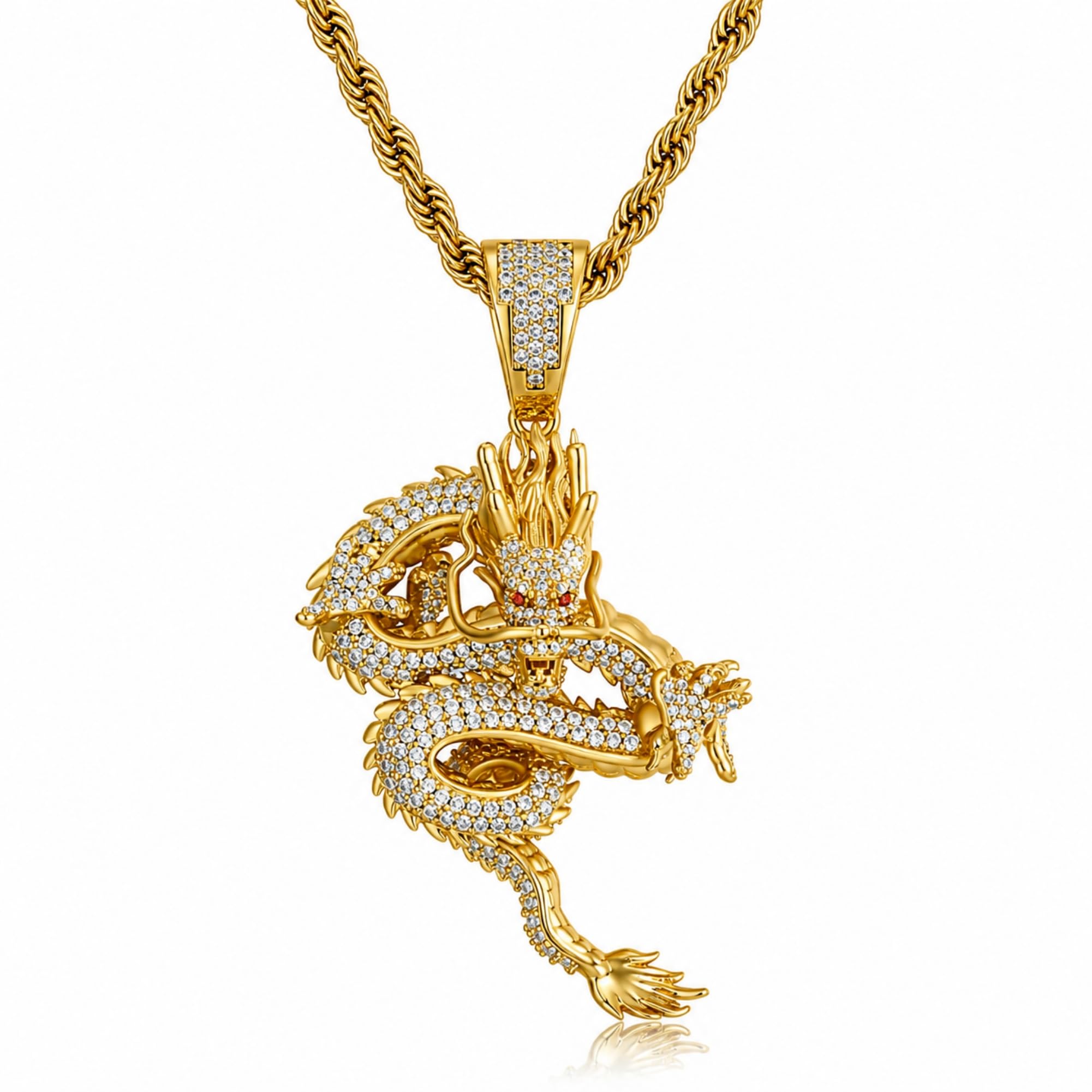 ICEDIAMOND BORN TO RISE Drachen Anhänger Halskette für Herren