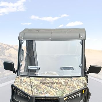 Front Windshield for Ranger 570 Midsize, Front Full Vented Windshield Compatible with Polaris Ranger Mid size 500 570 ETX EV 2015-2025 Accessories Scratch-Resistant PC Windscreen