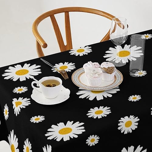 Miniatura 226 de Mantel floral hippie, diseño retro de los años 70, naranja, rosa, azul, floral, bohemio, estampado estético de margaritas, para fiesta, picnic