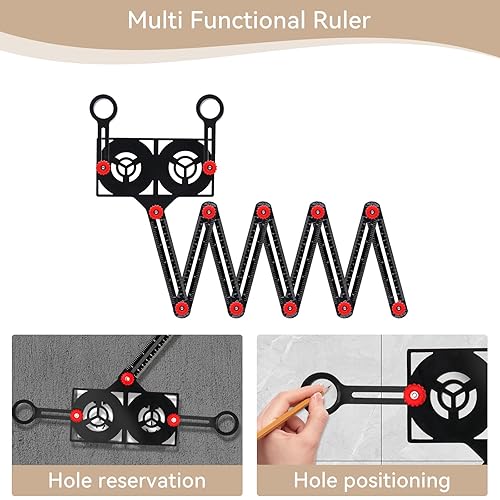 Miniatura 3 de Regla de medición de ángulo múltiple Herramienta de medición de ángulo de aleación de aluminio de 16 lados, regla multifunción ajustable universal,