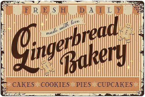 Miniatura 10 de Letreros de metal de Navidad de bastón de caramelo rojo, letrero de hojalata con impresión vintage, adornos para el hogar, cocina, patio, oficina,