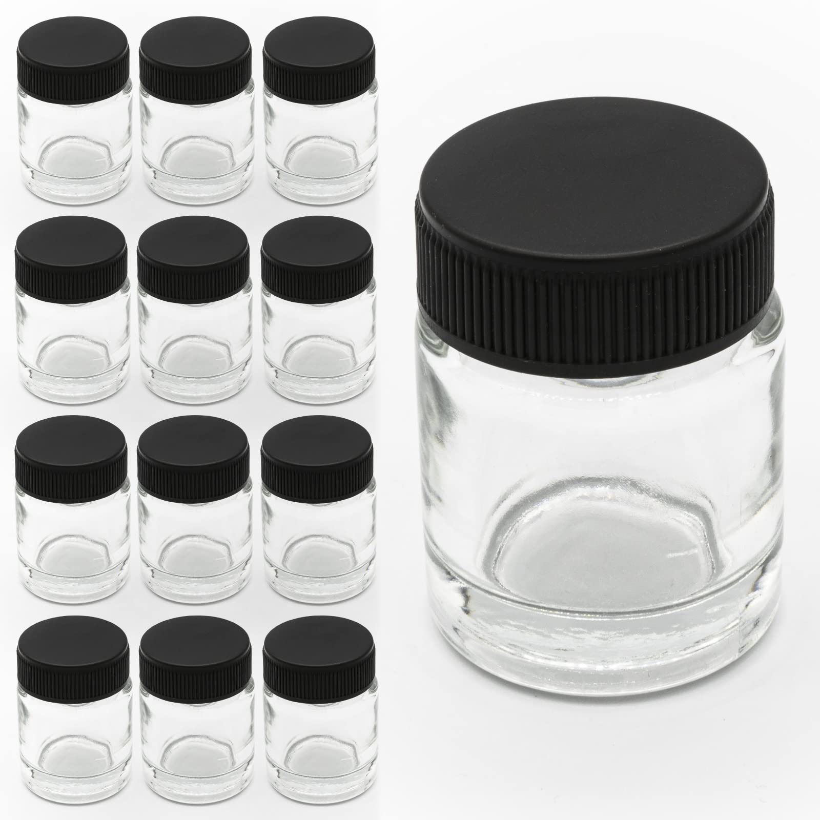Buy Autolock Airbrush Empty 3/4 Ounce (22cc) Glass Jar Bottles with