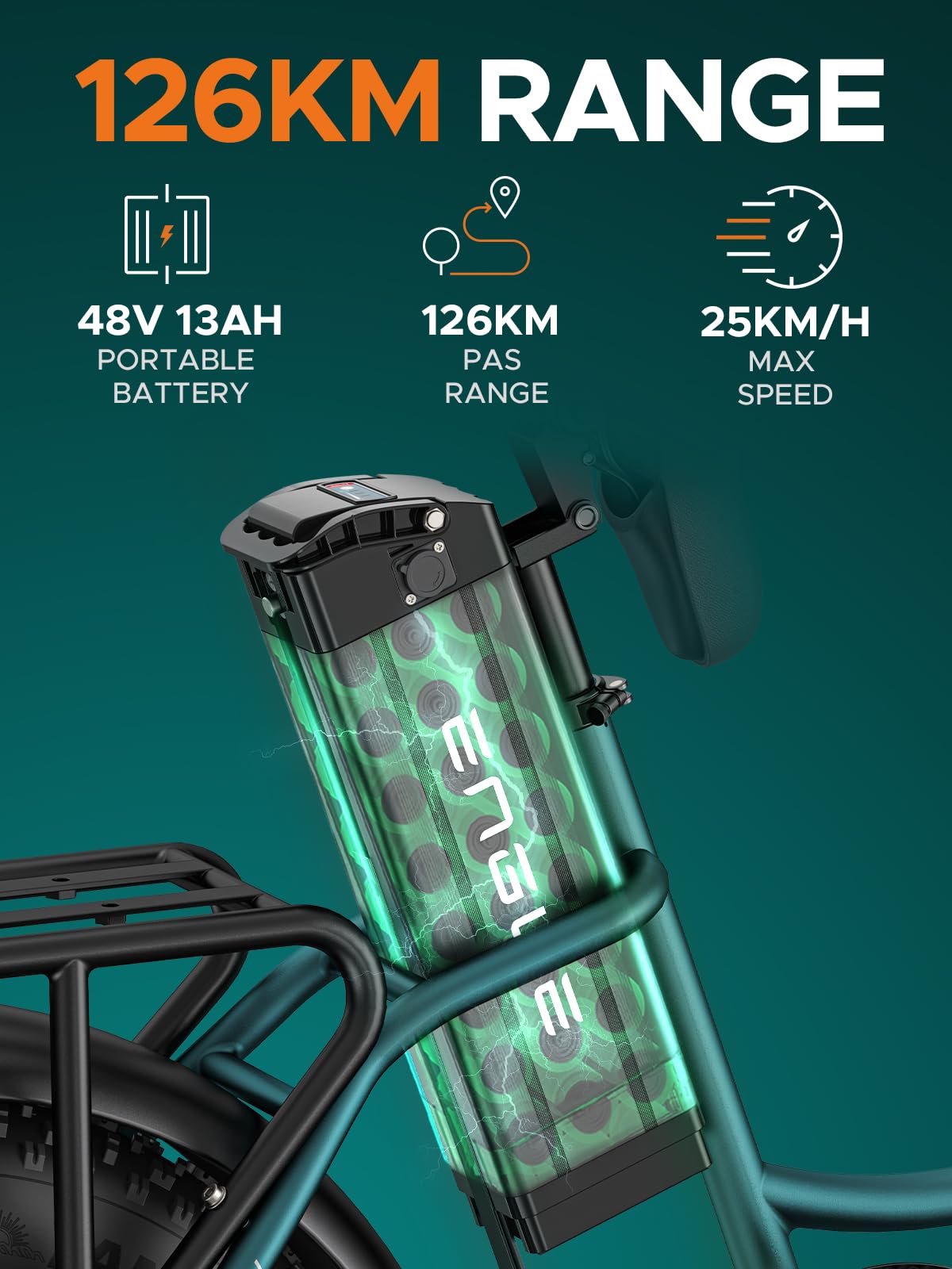 ENGWE Elektryczny Rower dla Dorosłych, 20"× 4,0” Grubymi Oponami | 7 Prędkości, 250 W Wyjmowana Bateria 48 V 13 Ah Zasięg do 120 km Elektryczny Rower L20 BOOST