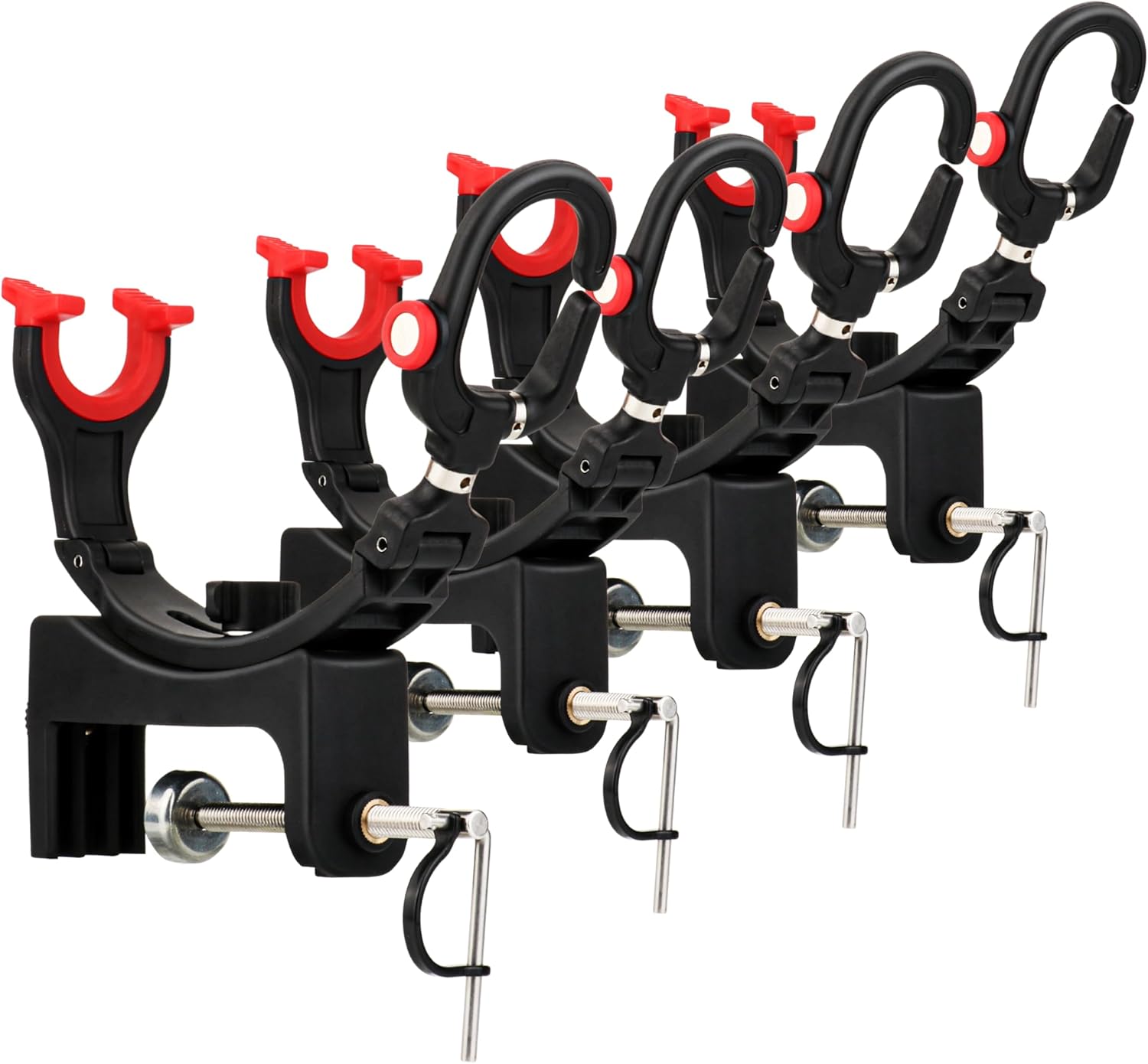 RUNCL 4/2/1 Pack Fishing Rod Holder for Boat – 360° Adjustable Dual-Direction Mount, No-Drill Quick Install, Fits Spinning & Casting Rods – Lightweight Mount for Canoe, Kayak, Raft, Fishing Gear Gift