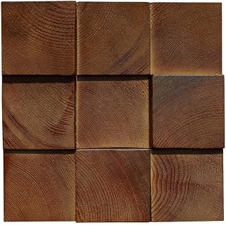3D Solid Pine Wall Panel.Earthy Brown Finish.Textured Wood Grain Décor for Warm Interiors.(1 Pack=11 Pics) Covers 10.66 Sq Ft.Living Room, Bedroom.(Pine, Painted Brown)