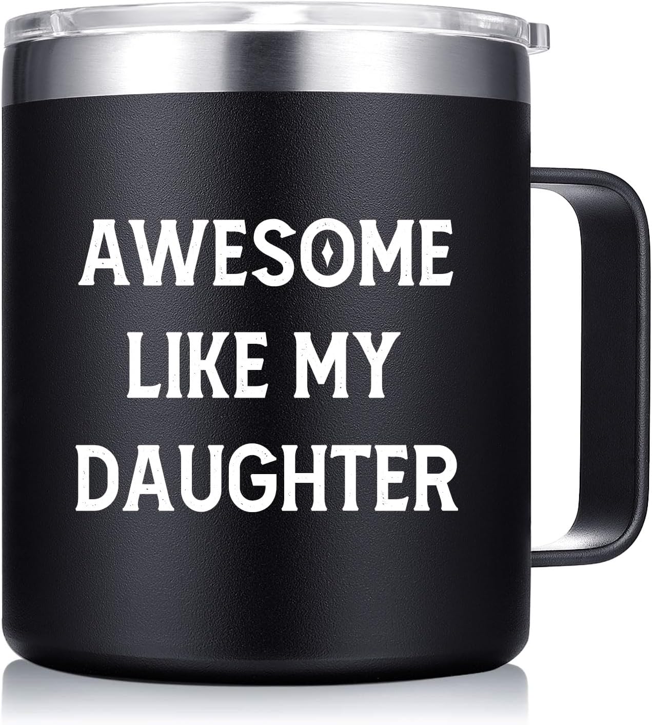 (Similar to stock photo) Gifts for Dad - Awesome Like My Daughter Funny Mug - Fathers Day Birthday Gifts for Dad Husband from Daughter Son (14oz Black) Like My Daughter - Black