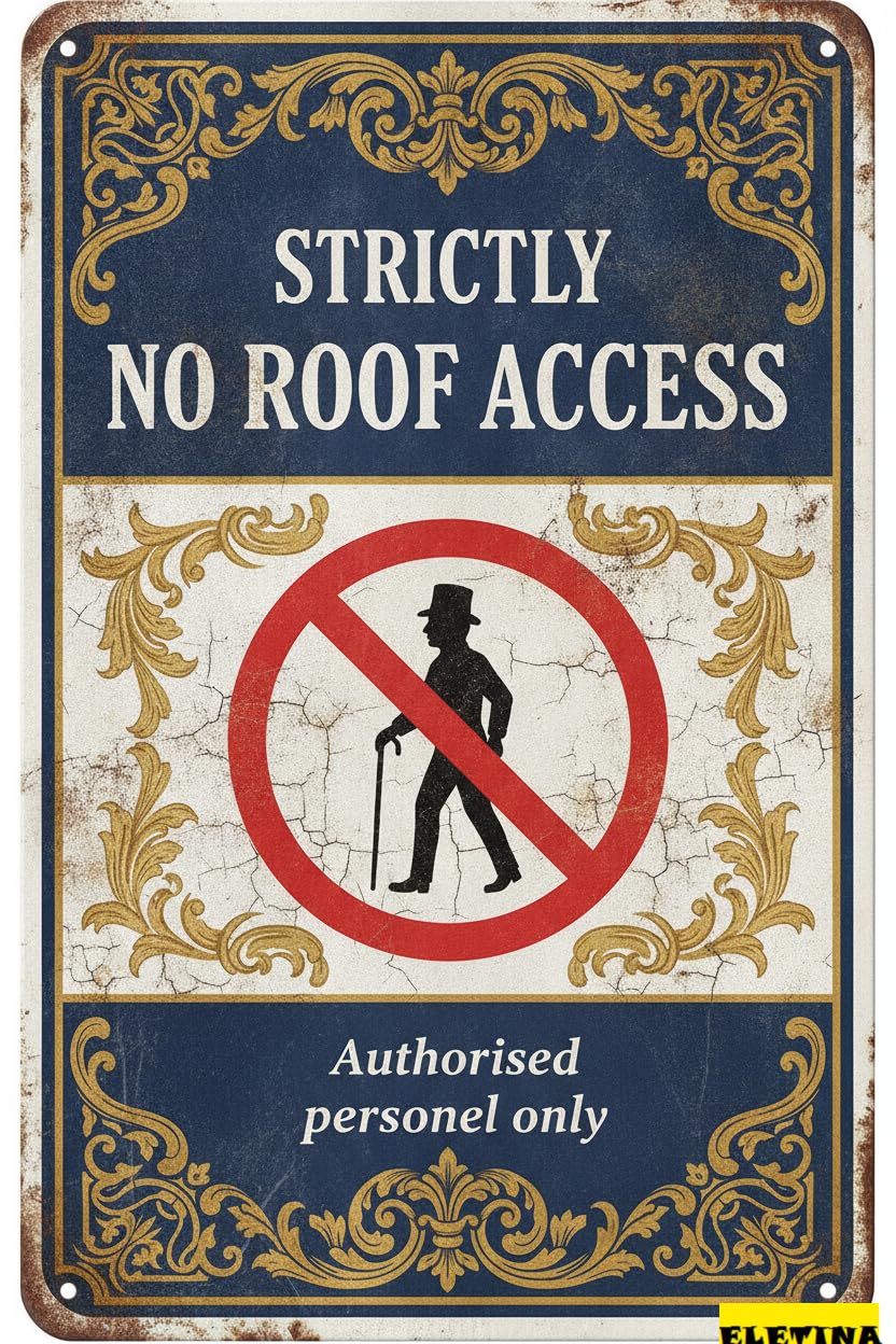 Strictly No Roof Authorised Personnel Only Metal Vintage Street Caution Sign Street Gate Outdoor High Way 8x12in