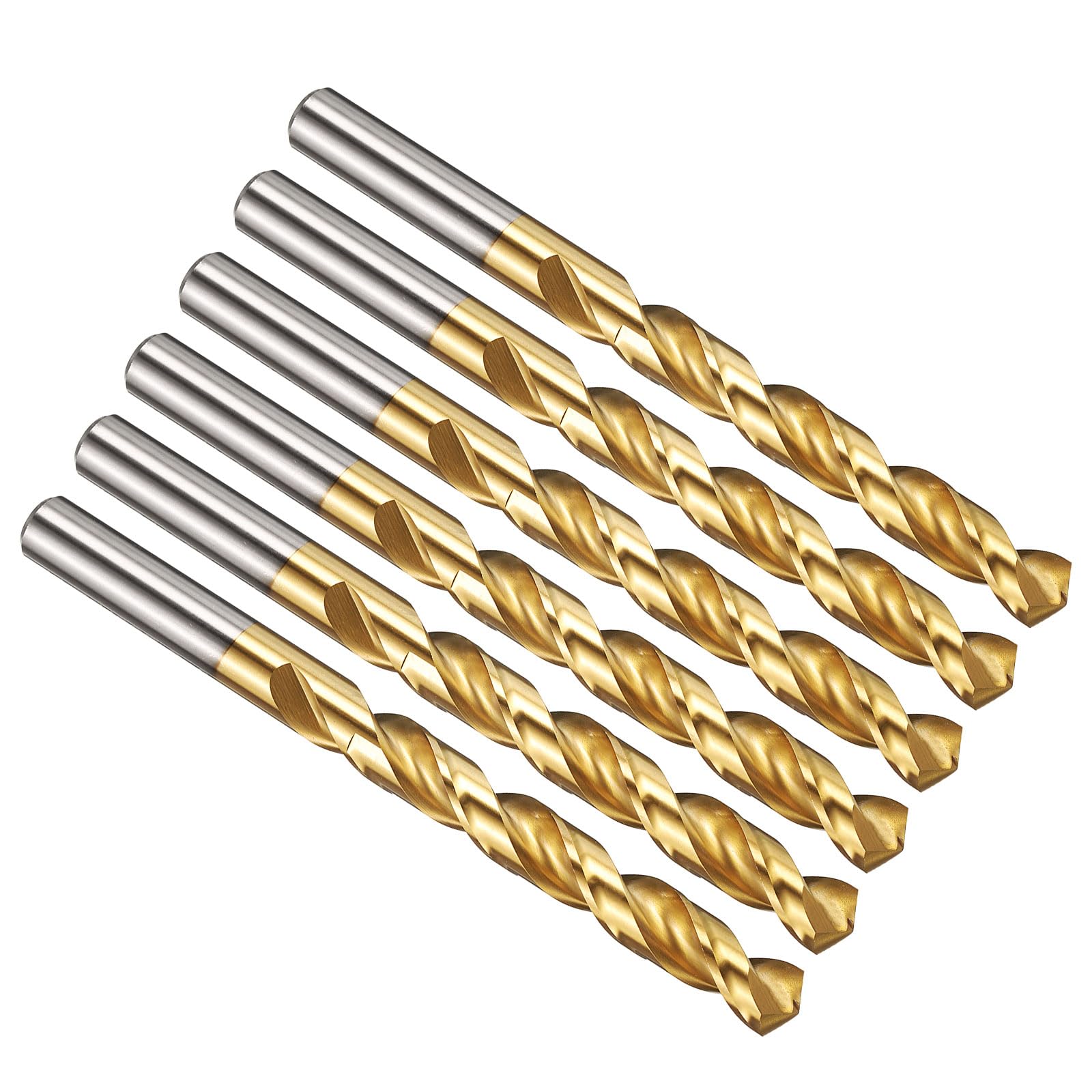 PATIKIL 11mm Drill Bit, M42 8% Cobalt High-Speed Steel Jobber Straight Shank 135° Titanium Nitride (TiN) Coated for Hard Metal Stainless Steel - 6 Pack — image 1