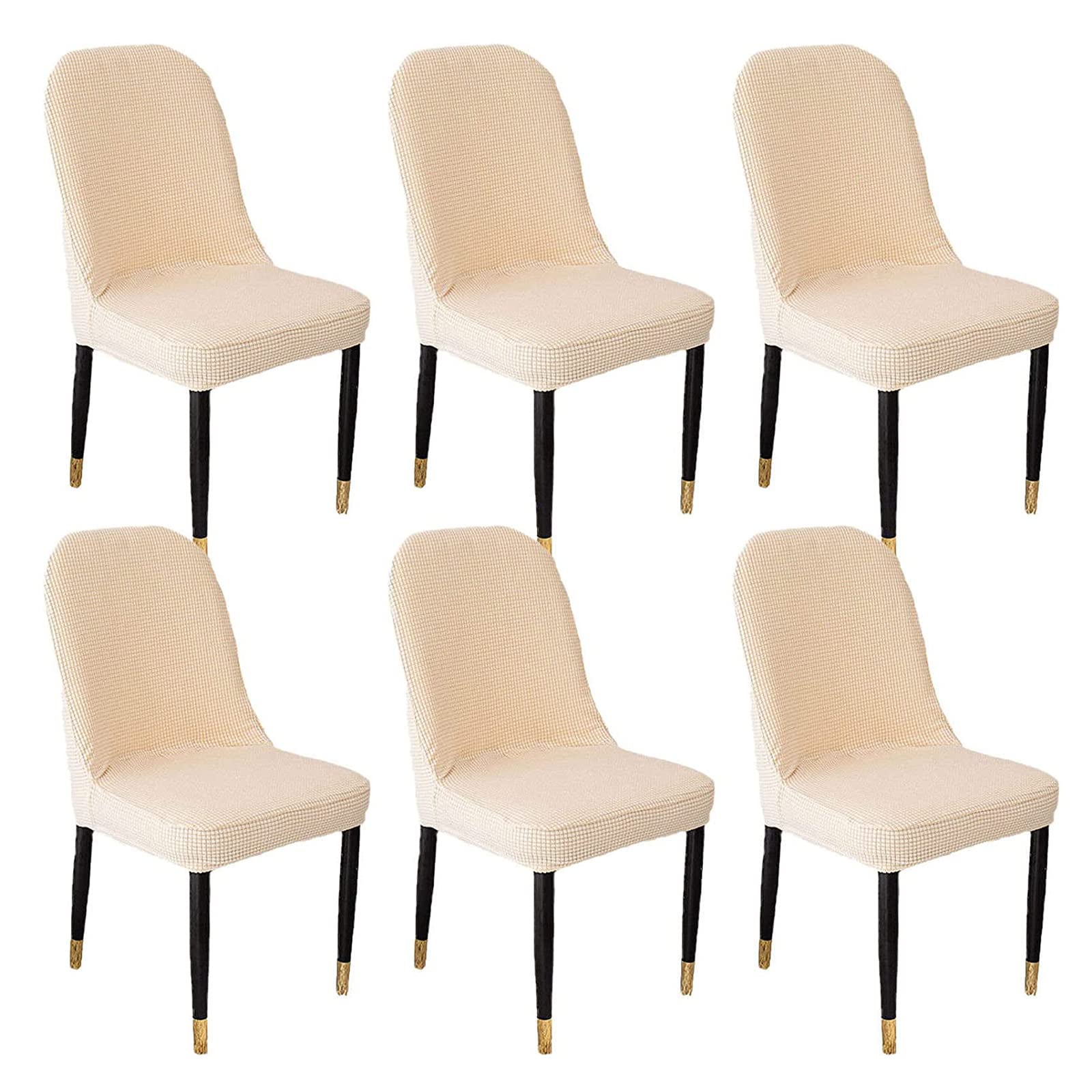 Housse de chaise lavable en polaire pour rénover les dossiers incurvés x4