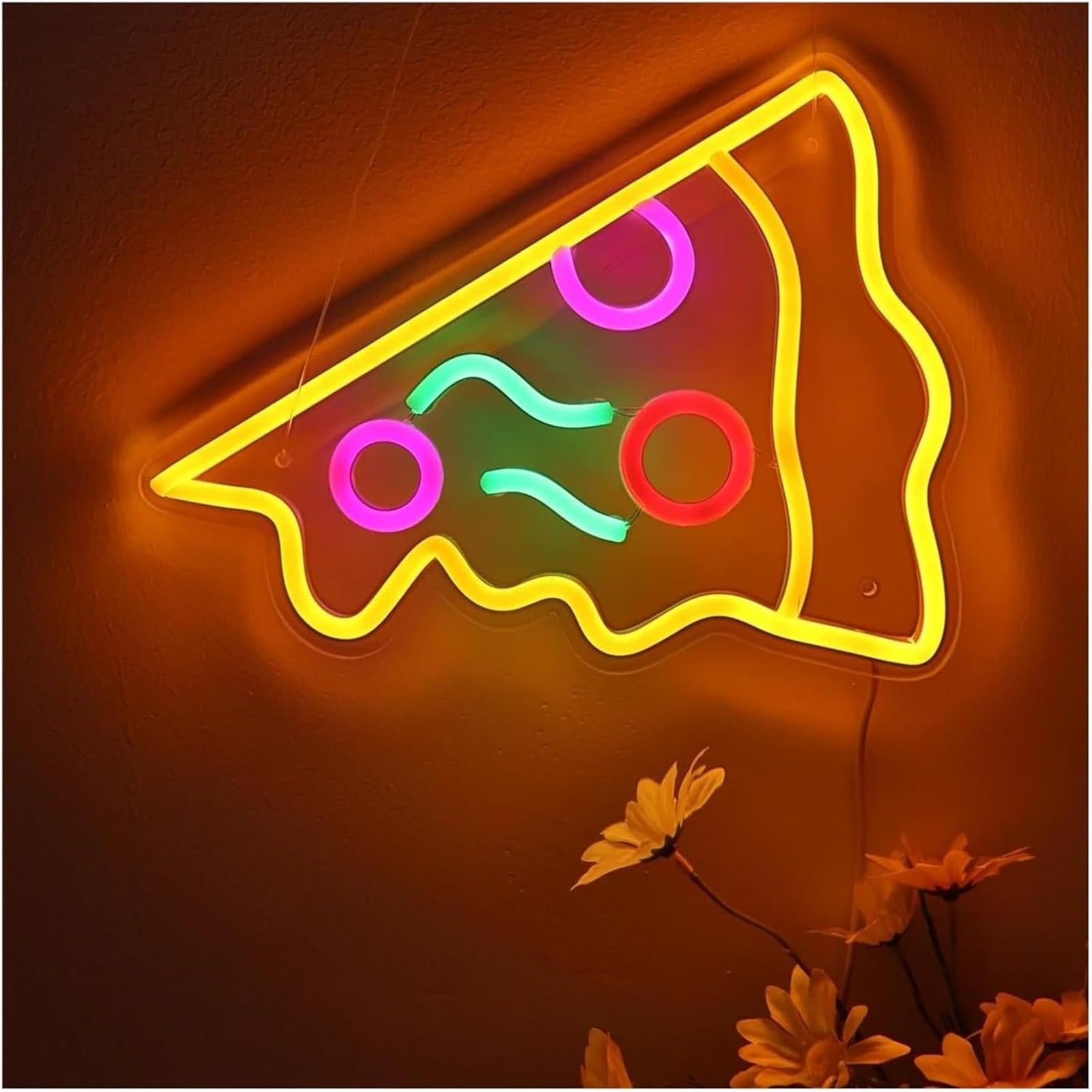 Luce al neon Insegna al neon Pizza per ristorante Cucina Pizzeria Sala da pranzo Parete